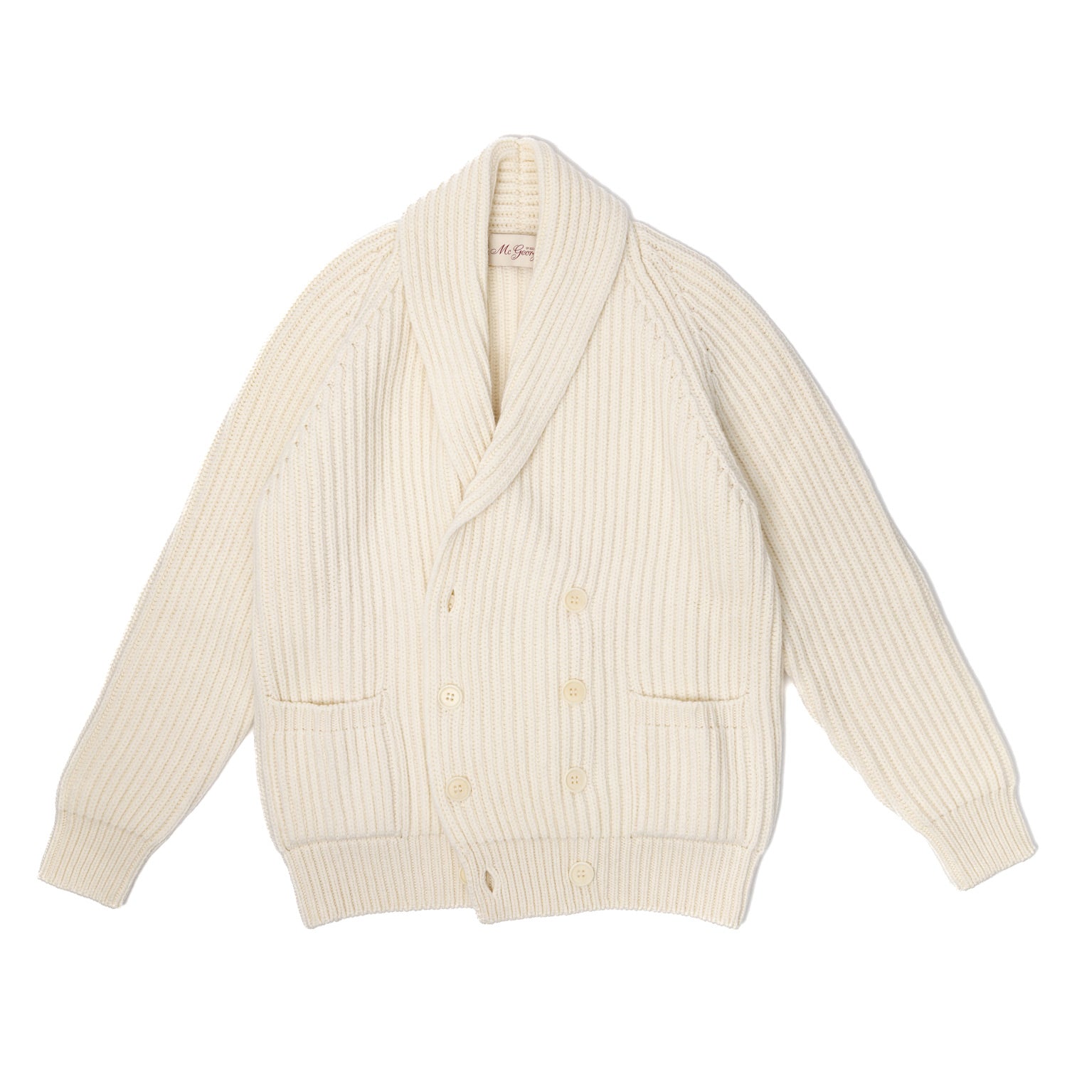 Cardigan "Double-Row Shawl" made from Lambswool and Cashmere - Original Knit